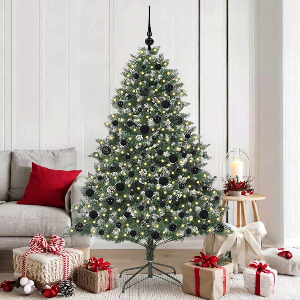 vidaXL Sapin de Noël artificiel avec 300 LED et support Vert 180 cm