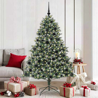 vidaXL Sapin de Noël artificiel avec 300 LED et support Vert 180 cm