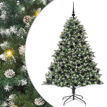 vidaXL Sapin de Noël artificiel avec 300 LED et support Vert 180 cm
