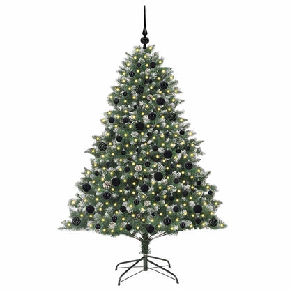 vidaXL Sapin de Noël artificiel avec 300 LED et support Vert 180 cm