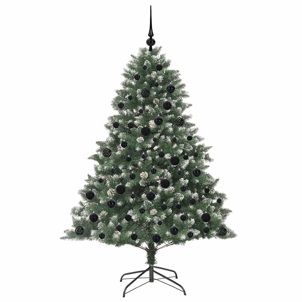 vidaXL Sapin de Noël artificiel avec 300 LED et support Vert 180 cm