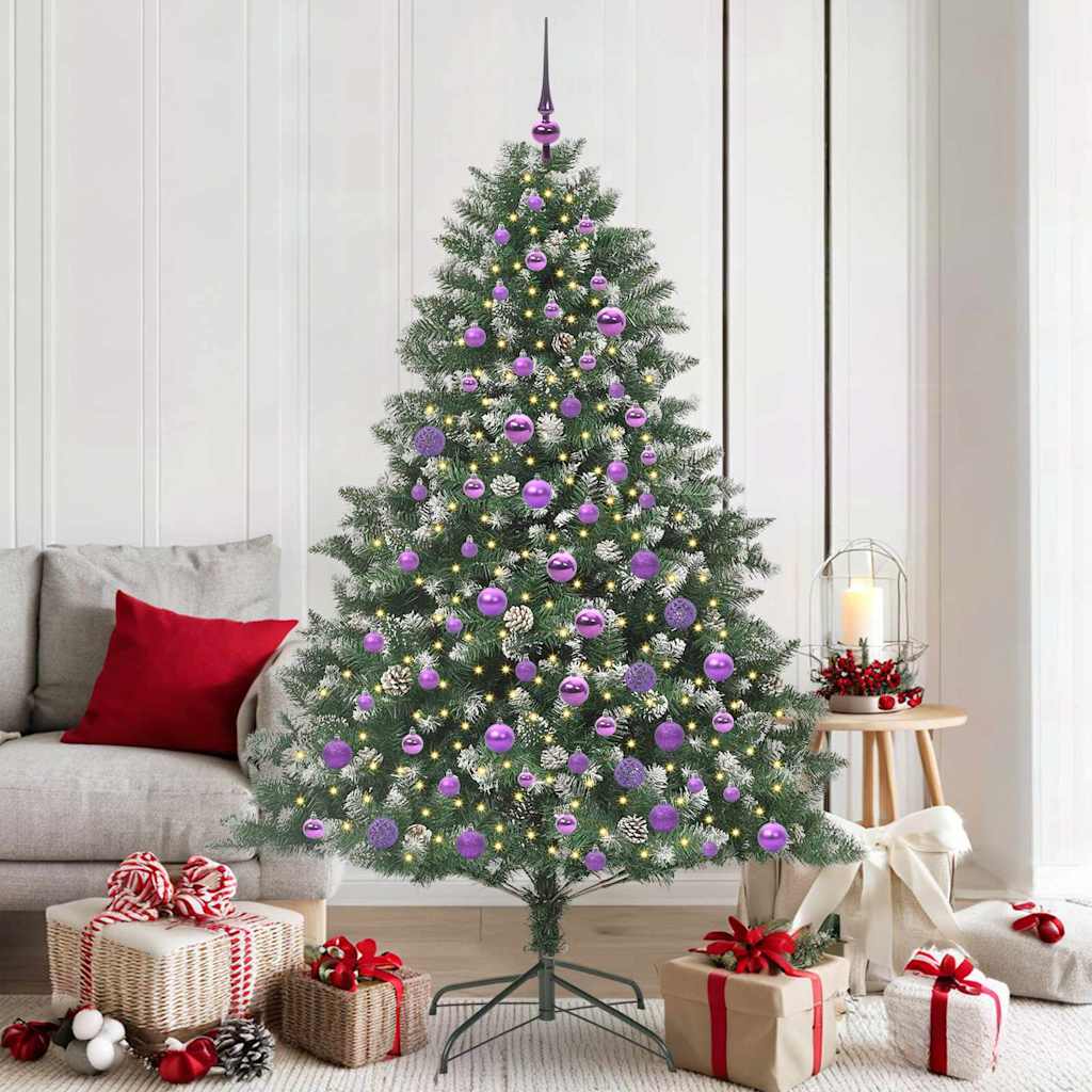 vidaXL Künstlicher Weihnachtsbaum mit 300 LEDs mit Ständer Grün 180 cm