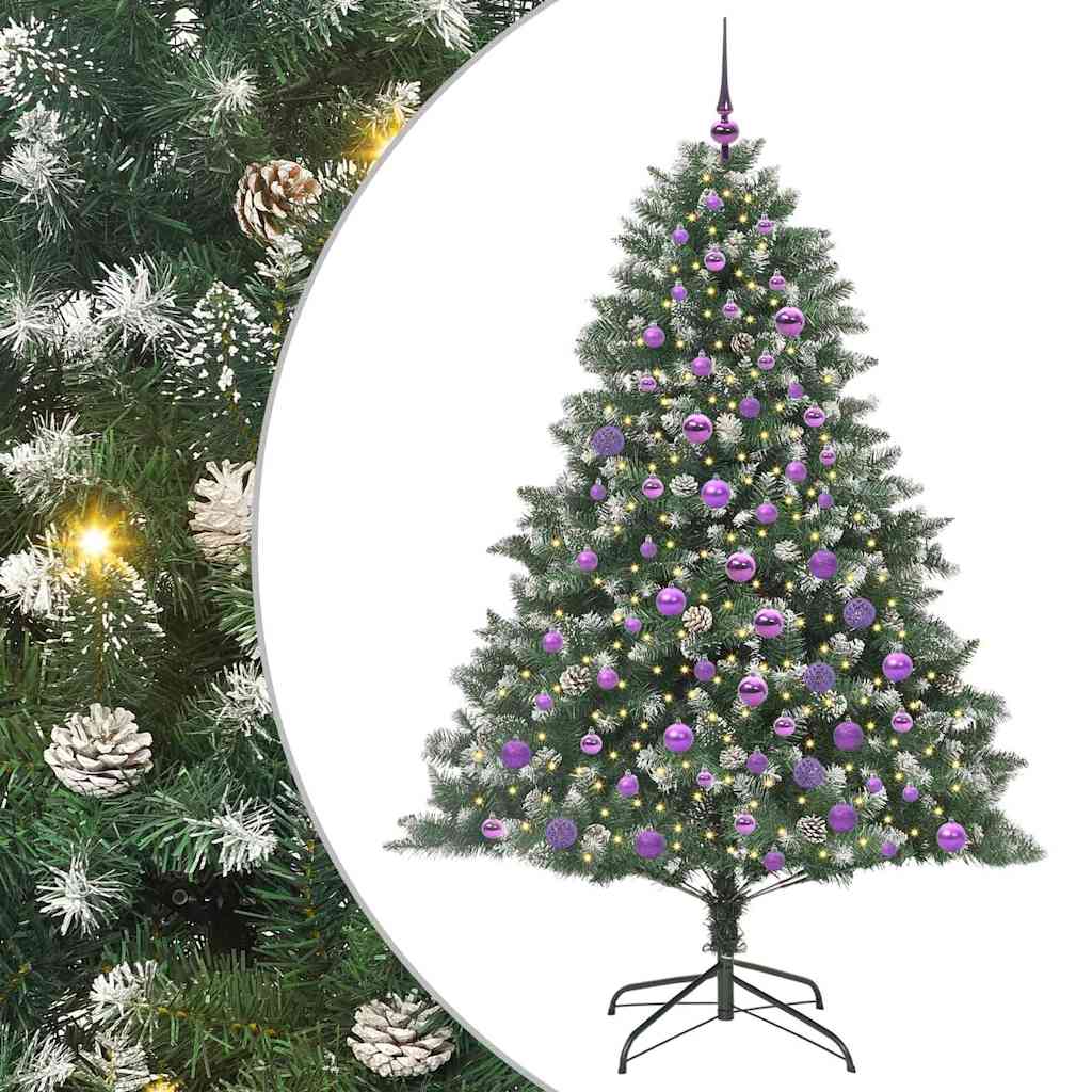 vidaXL Künstlicher Weihnachtsbaum mit 300 LEDs mit Ständer Grün 180 cm
