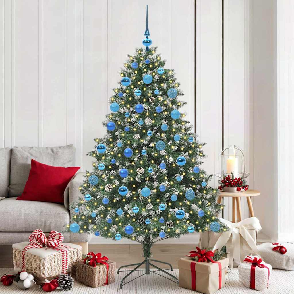 vidaXL Künstlicher Weihnachtsbaum mit 300 LEDs mit Ständer Grün 180 cm