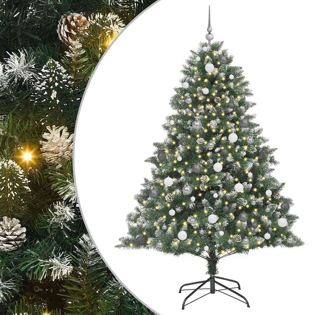 vidaXL Künstlicher Weihnachtsbaum mit 300 LEDs mit Ständer Grün 210 cm