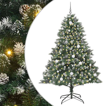 vidaXL Künstlicher Weihnachtsbaum mit 300 LEDs mit Ständer Grün 210 cm