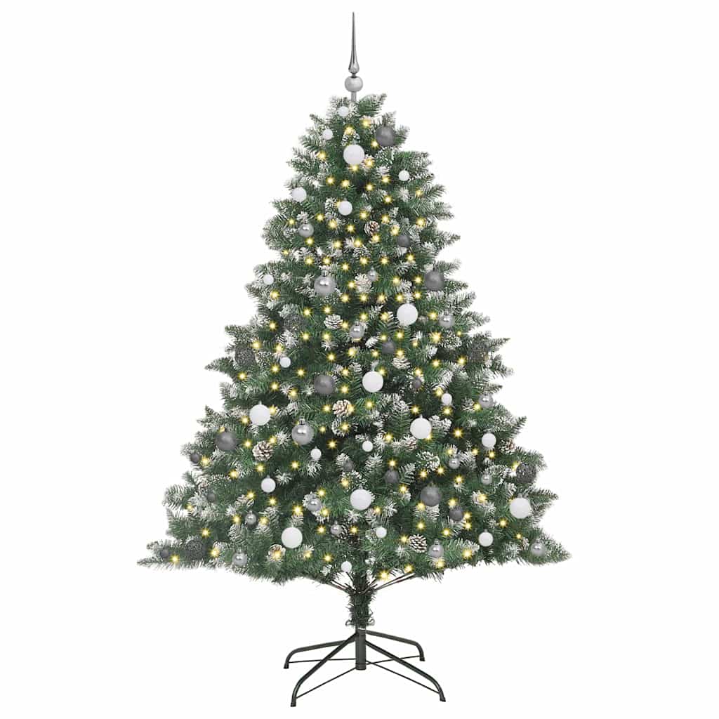 vidaXL Künstlicher Weihnachtsbaum mit 300 LEDs mit Ständer Grün 210 cm