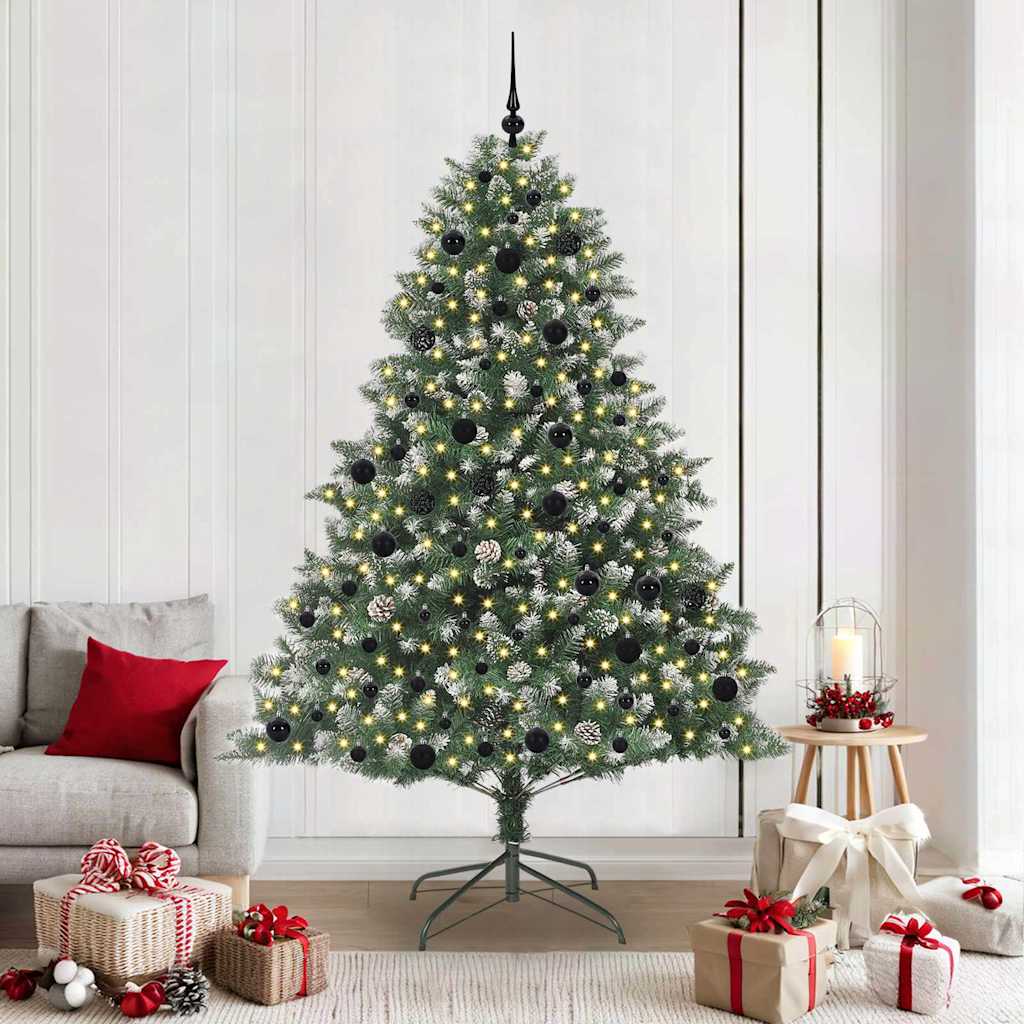 vidaXL Künstlicher Weihnachtsbaum mit 300 LEDs mit Ständer Grün 210 cm