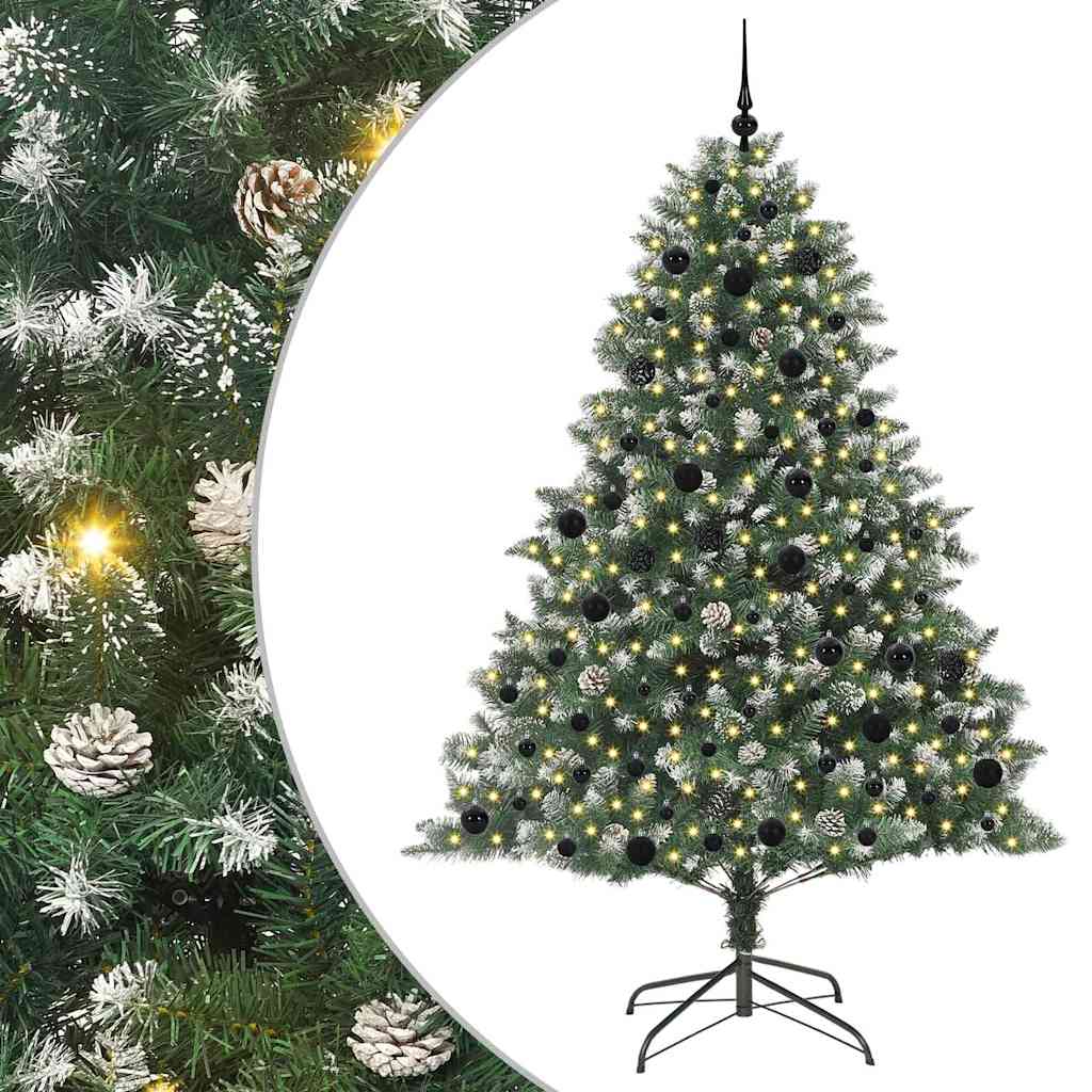 vidaXL Künstlicher Weihnachtsbaum mit 300 LEDs mit Ständer Grün 210 cm