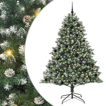vidaXL Künstlicher Weihnachtsbaum mit 300 LEDs mit Ständer Grün 210 cm