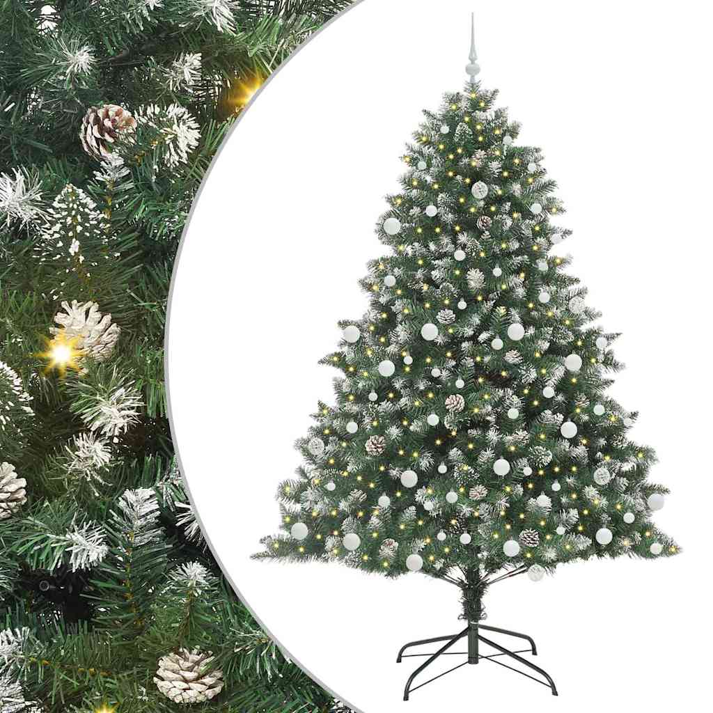 vidaXL Künstlicher Weihnachtsbaum mit 300 LEDs mit Ständer Grün 210 cm