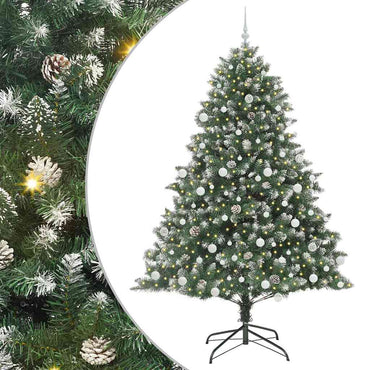 vidaXL Künstlicher Weihnachtsbaum mit 300 LEDs mit Ständer Grün 210 cm