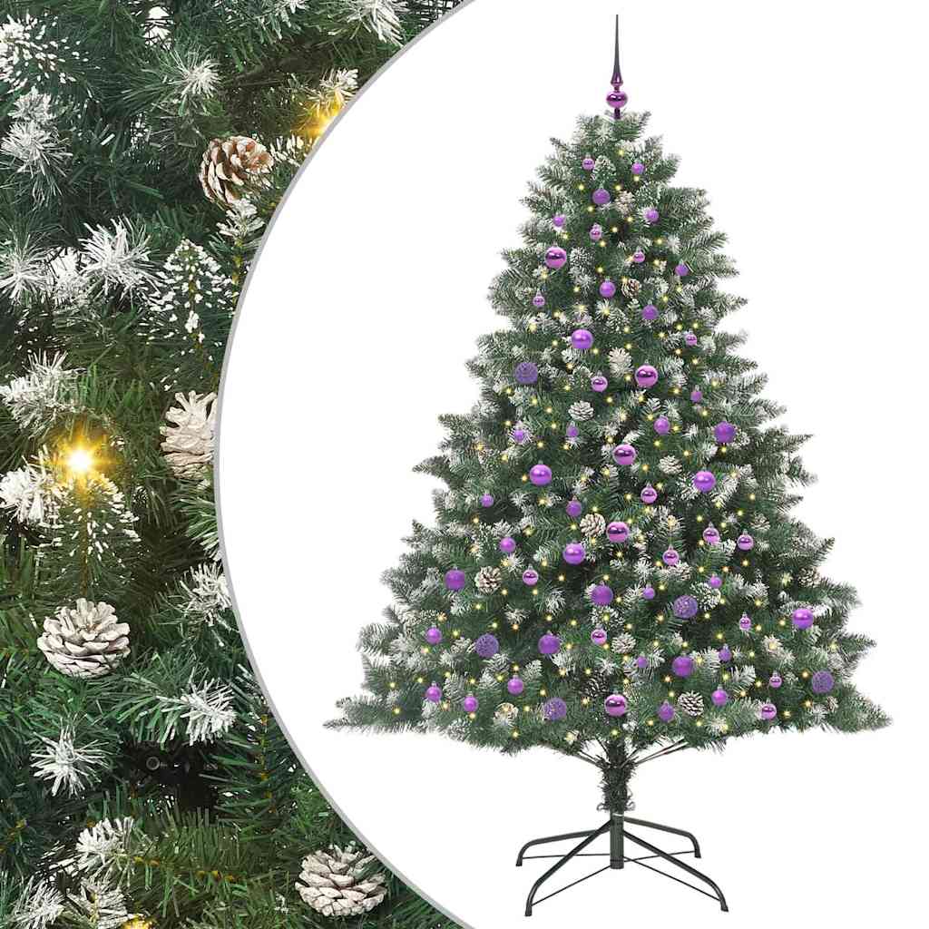 vidaXL Künstlicher Weihnachtsbaum mit 300 LEDs mit Ständer Grün 210 cm