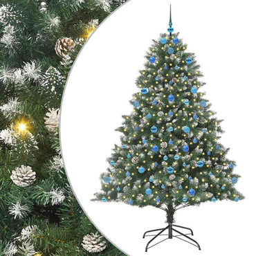 vidaXL Künstlicher Weihnachtsbaum mit 300 LEDs mit Ständer Grün 210 cm