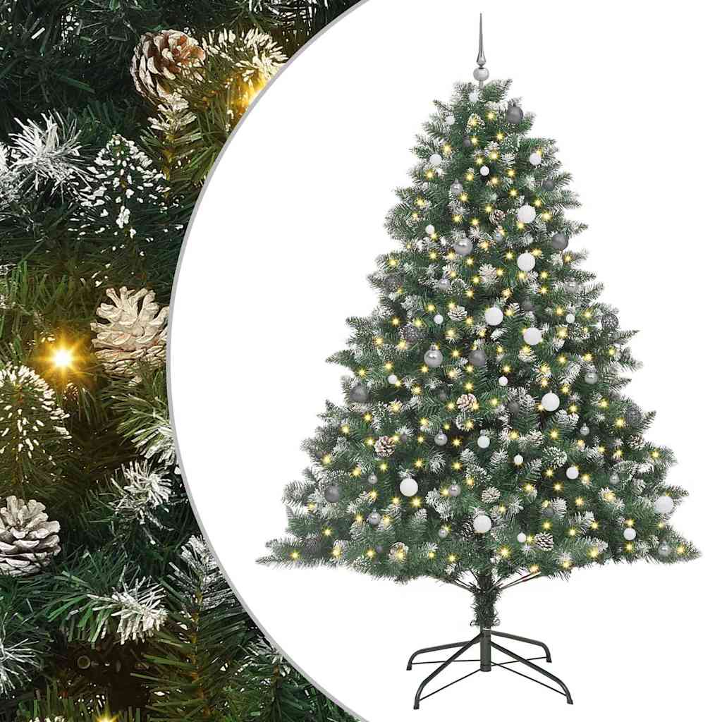vidaXL Sapin de Noël artificiel avec 300 LED et support Vert 240 cm