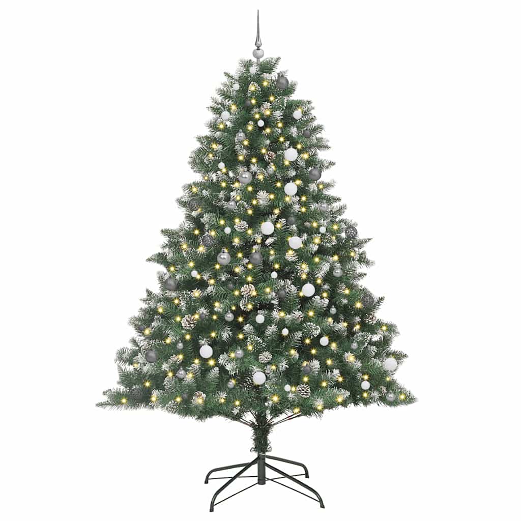 vidaXL Sapin de Noël artificiel avec 300 LED et support Vert 240 cm