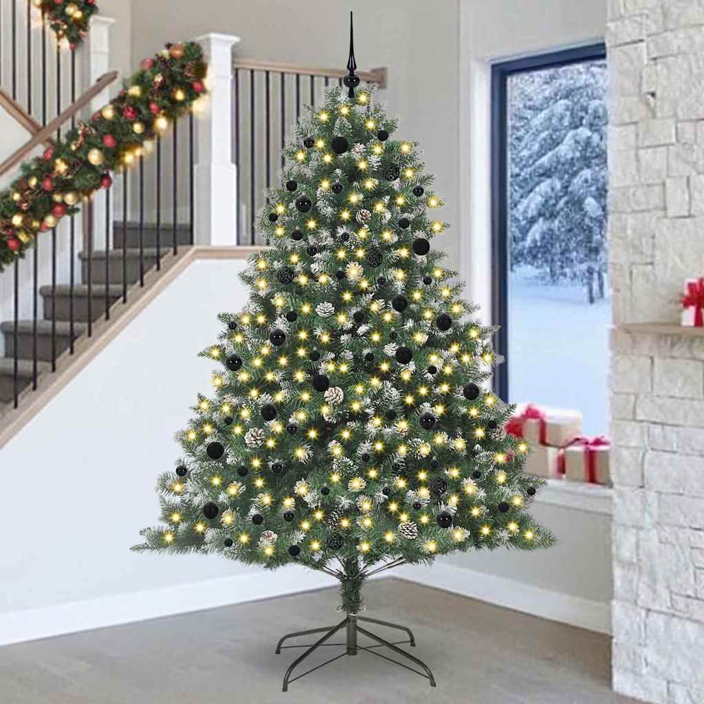 vidaXL Sapin de Noël artificiel avec 300 LED et support Vert 240 cm