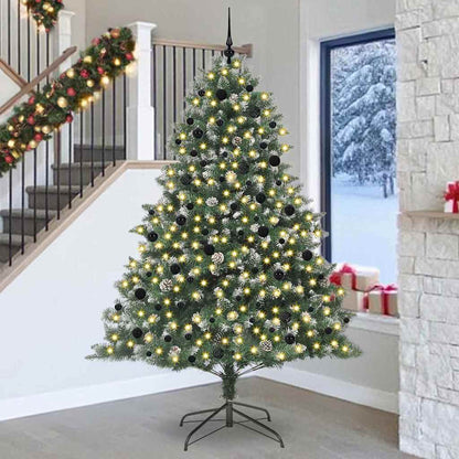 vidaXL Sapin de Noël artificiel avec 300 LED et support Vert 240 cm