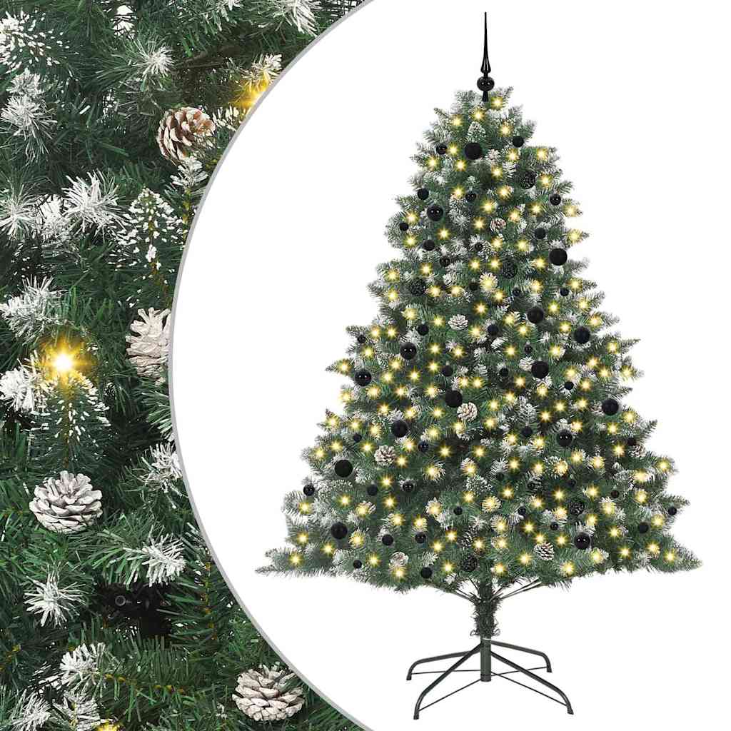 vidaXL Sapin de Noël artificiel avec 300 LED et support Vert 240 cm