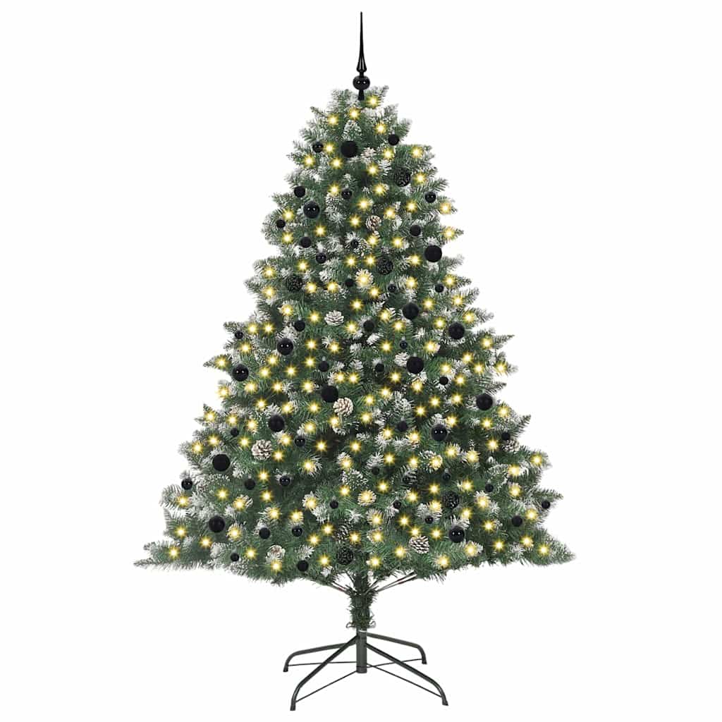 vidaXL Sapin de Noël artificiel avec 300 LED et support Vert 240 cm