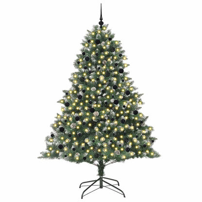 vidaXL Sapin de Noël artificiel avec 300 LED et support Vert 240 cm