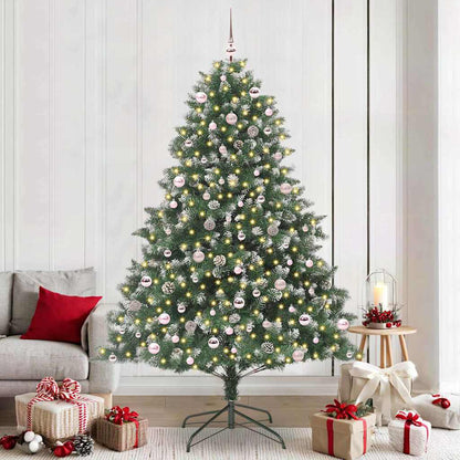 vidaXL Sapin de Noël artificiel avec 300 LED et support Vert 240 cm