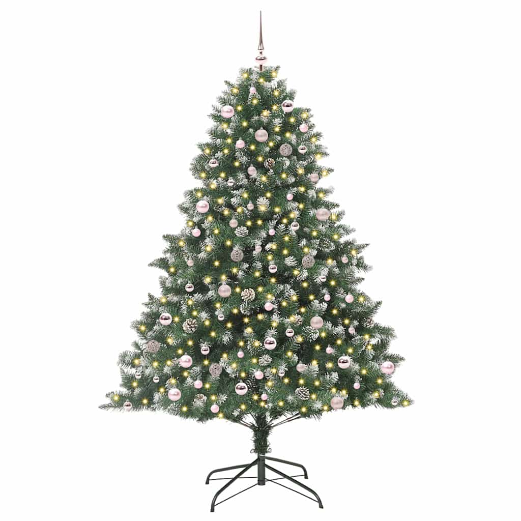 vidaXL Sapin de Noël artificiel avec 300 LED et support Vert 240 cm