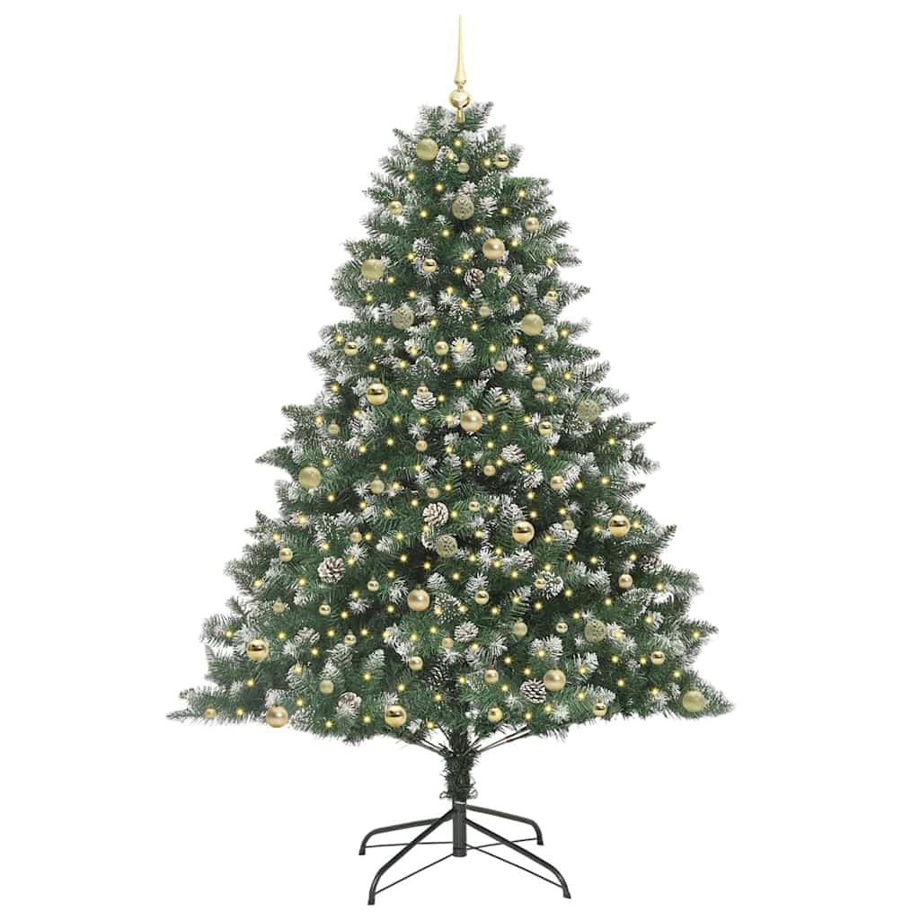 vidaXL Sapin de Noël artificiel avec 300 LED et support Vert 240 cm