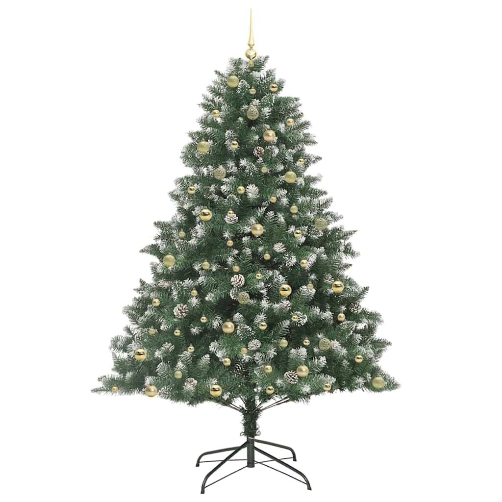 vidaXL Sapin de Noël artificiel avec 300 LED et support Vert 240 cm