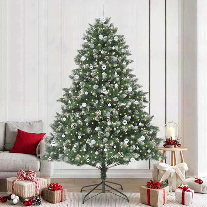 vidaXL Sapin de Noël artificiel avec 300 LED et support Vert 240 cm