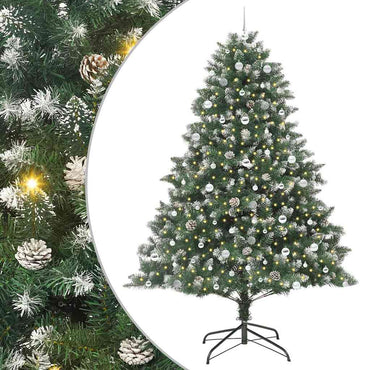 vidaXL Sapin de Noël artificiel avec 300 LED et support Vert 240 cm