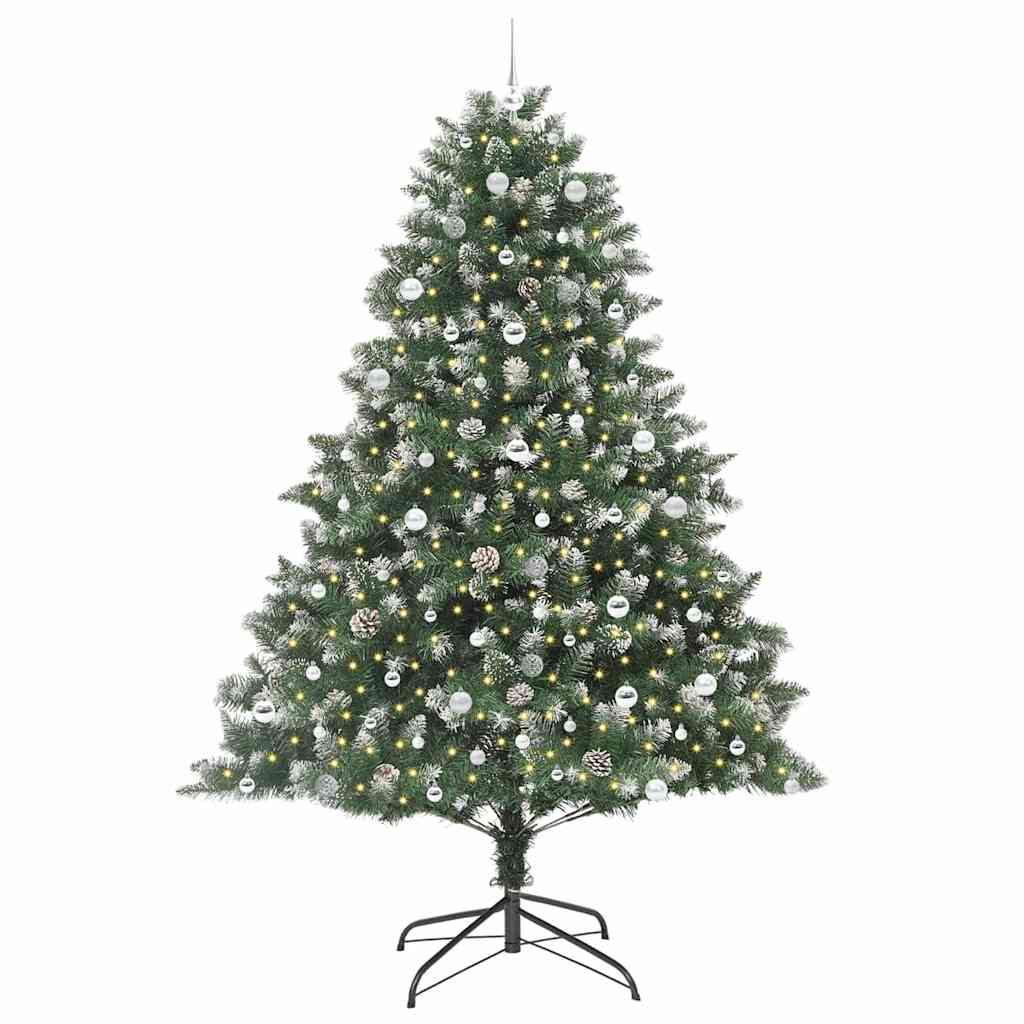 vidaXL Sapin de Noël artificiel avec 300 LED et support Vert 240 cm