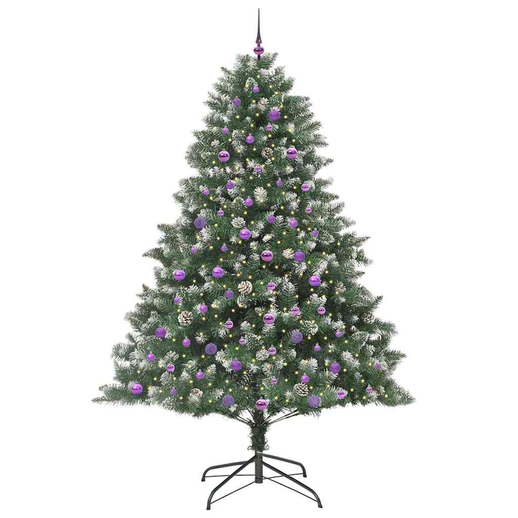 Künstlicher Weihnachtsbaum mit 300 LEDs mit Ständer Grün 240 cm