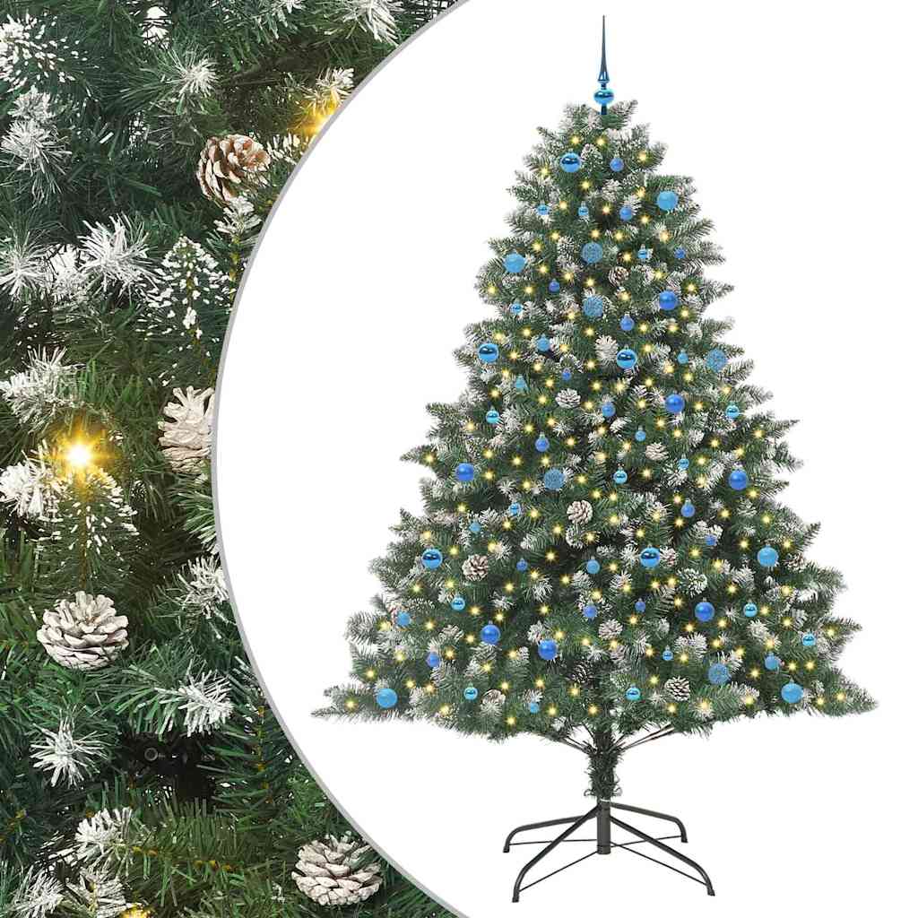 Künstlicher Weihnachtsbaum mit 300 LEDs mit Ständer Grün 240 cm