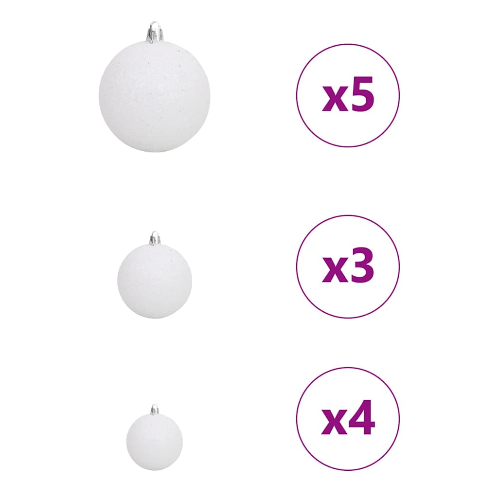 vidaXL Künstlicher schlanker Weihnachtsbaum Grün und Weiß 120 cm
