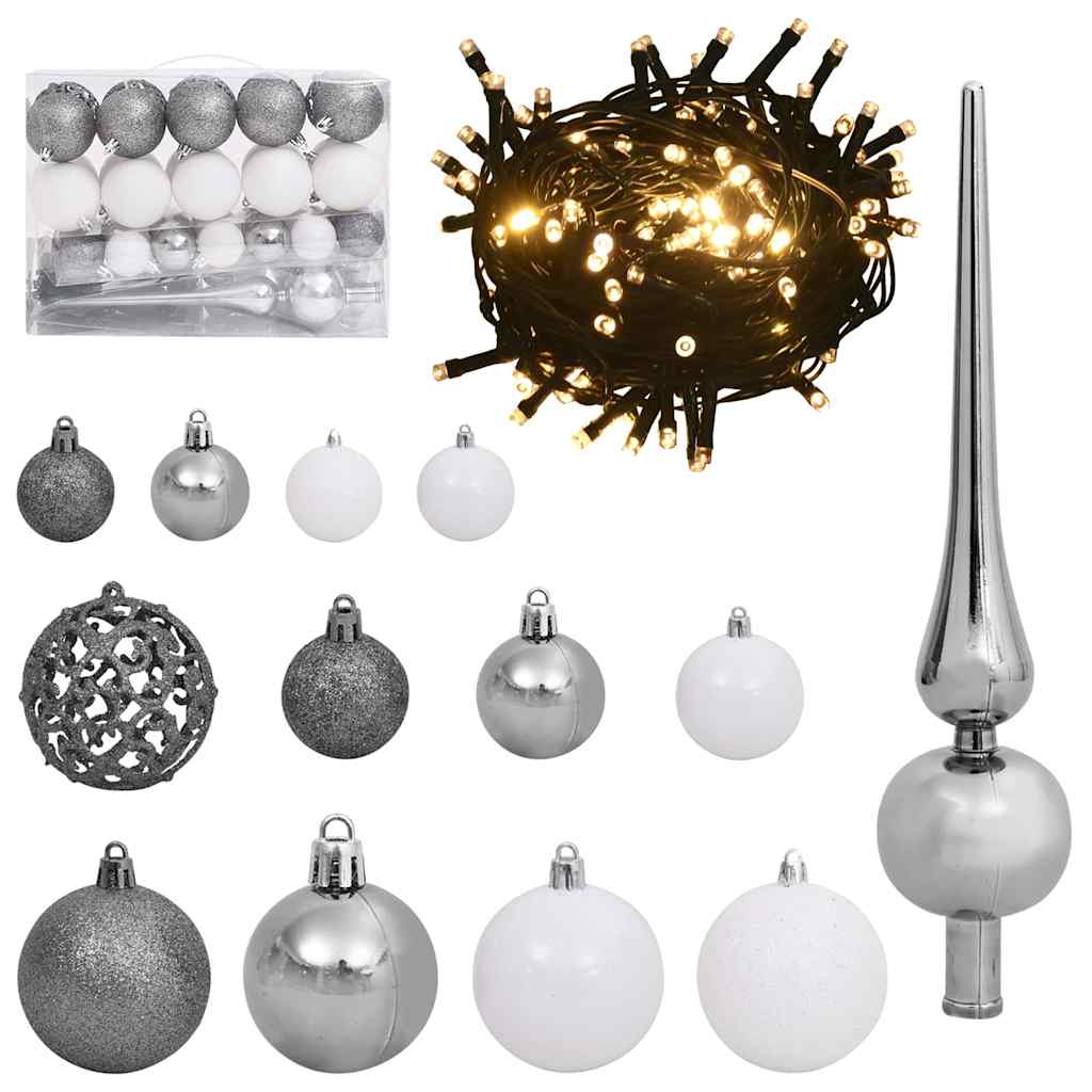 Künstlicher schlanker Weihnachtsbaum Grün und Weiß 150 cm