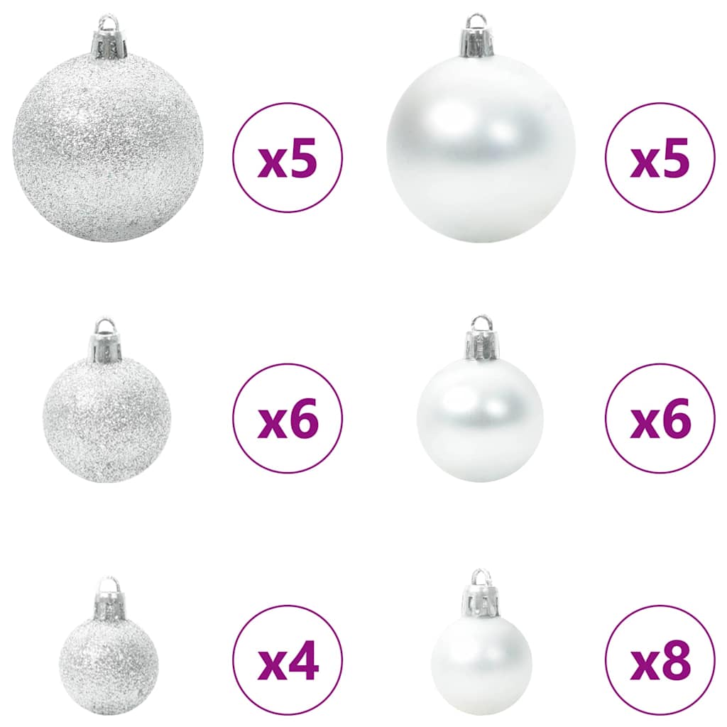 vidaXL Künstlicher schlanker Weihnachtsbaum Grün und Weiß 150 cm