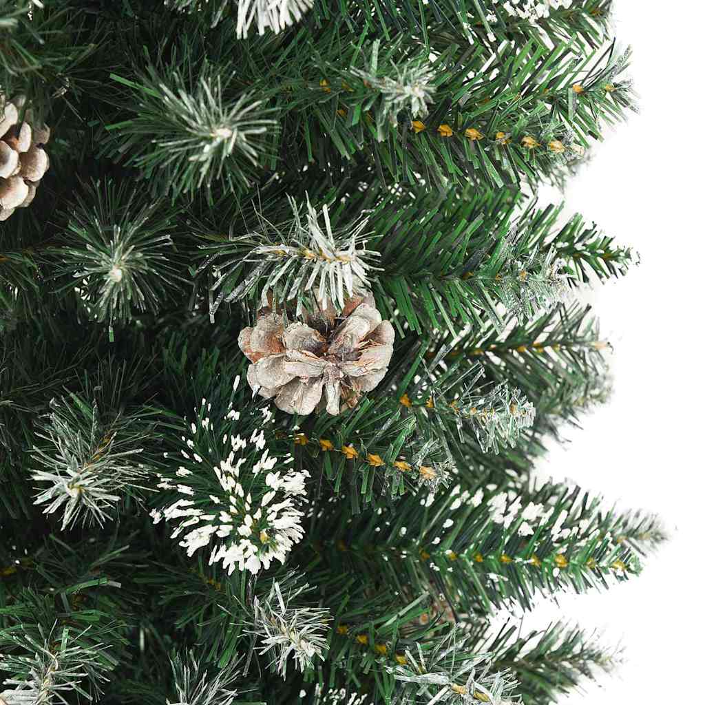 vidaXL Künstlicher schlanker Weihnachtsbaum Grün und Weiß 180 cm