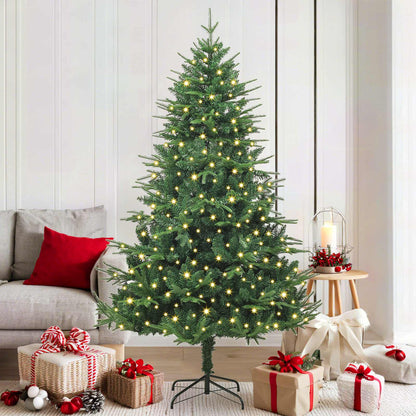 vidaXL Künstlicher vorbeleuchteter Weihnachtsbaum Grün 180 cm