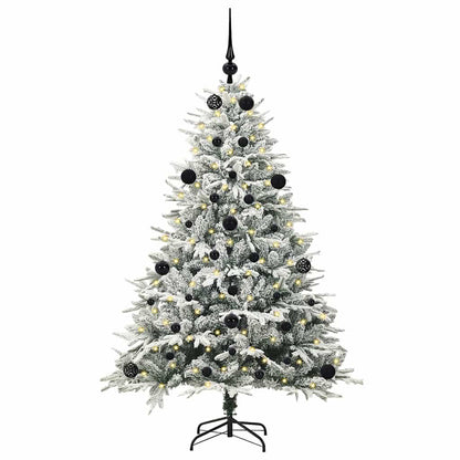 vidaXL Künstlicher vorbeleuchteter Weihnachtsbaum mit Kugelset Grün