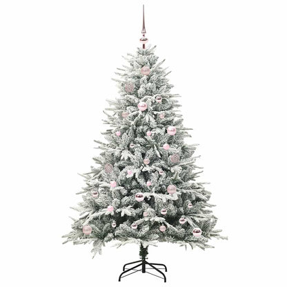 vidaXL Künstlicher vorbeleuchteter Weihnachtsbaum mit Kugelset Grün
