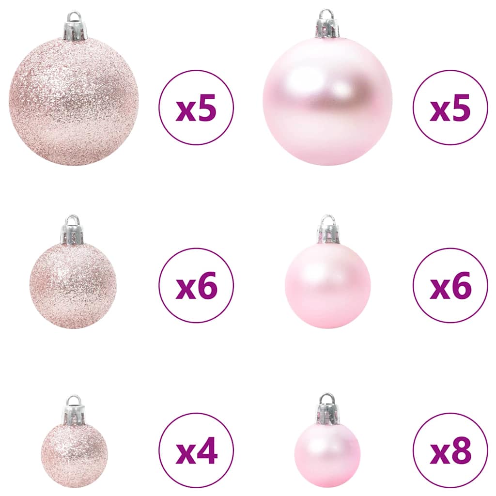 vidaXL Künstlicher vorbeleuchteter Weihnachtsbaum mit Kugelset Grün