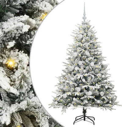 vidaXL Künstlicher vorbeleuchteter Weihnachtsbaum mit Kugelset Grün