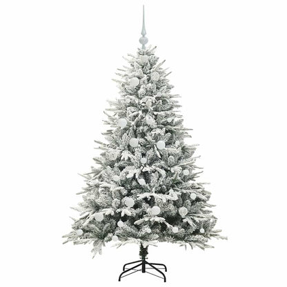vidaXL Künstlicher vorbeleuchteter Weihnachtsbaum mit Kugelset Grün