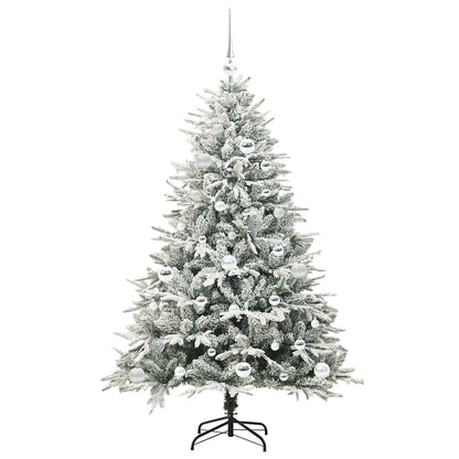 vidaXL Künstlicher vorbeleuchteter Weihnachtsbaum mit Kugelset Grün