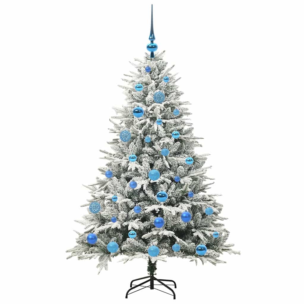 vidaXL Künstlicher vorbeleuchteter Weihnachtsbaum mit Kugelset Grün