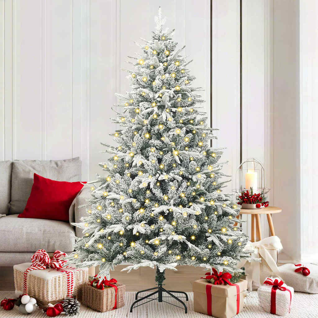 vidaXL Künstlicher vorbeleuchteter Weihnachtsbaum Grün 180 cm