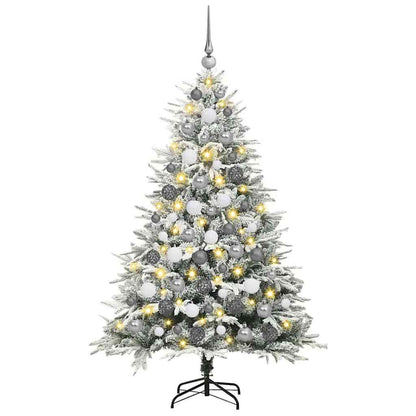 vidaXL Künstlicher vorbeleuchteter Weihnachtsbaum mit Kugelset Grün