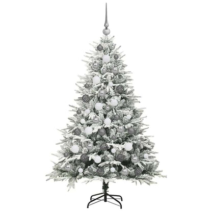 vidaXL Künstlicher vorbeleuchteter Weihnachtsbaum mit Kugelset Grün