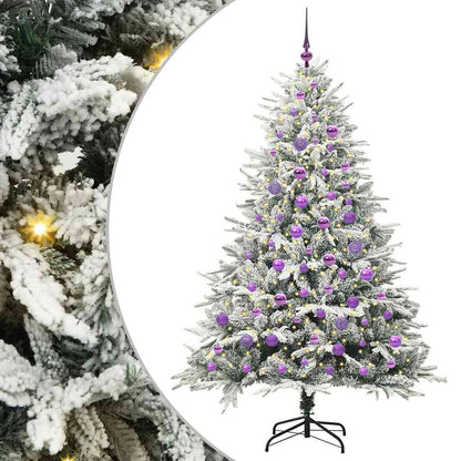 Künstlicher vorbeleuchteter Weihnachtsbaum mit Kugelset Grün